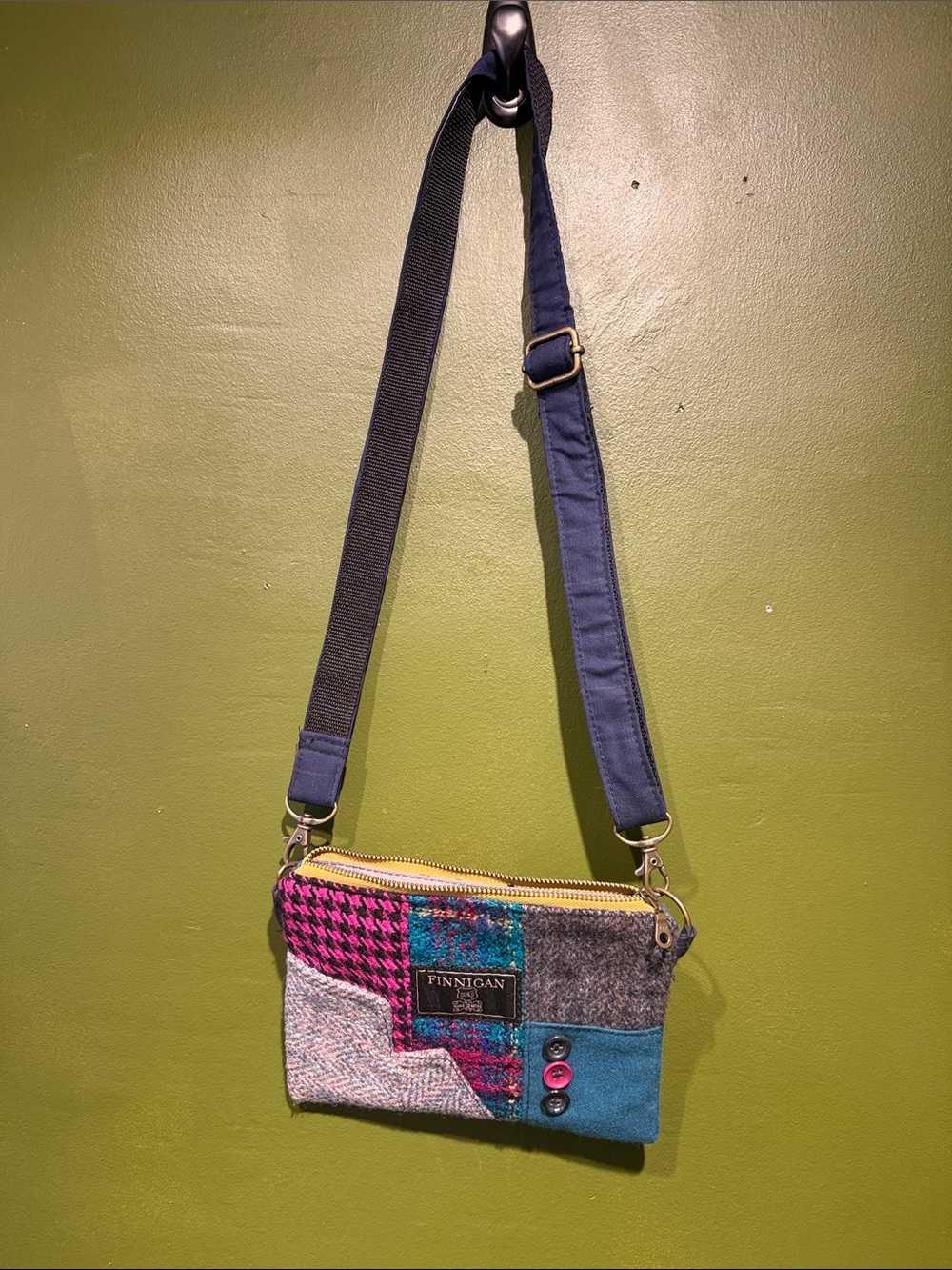Vintage Patchwork Crossbody Bag - Multicolor